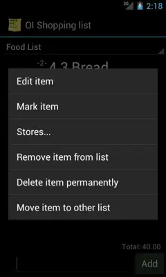 OI Shopping list android App screenshot 3